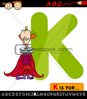 letter k for king cartoon illustration