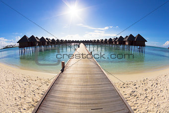 beautiful beach and water villa.maldives