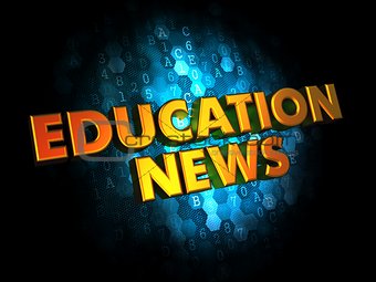 Education News - Gold 3D Words.