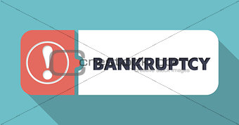 Bankruptcy on Turquoise in Flat Design.