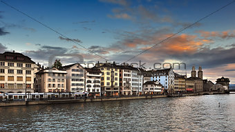 View of Limmat river and Zurich