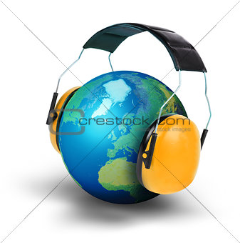 Planet earth noise pollution concept