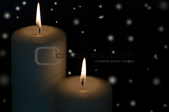 Candles with snow flakes