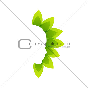 A lady's face in a flower- logo for parlor business