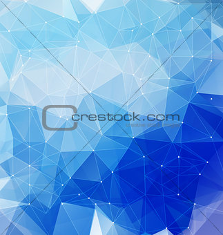 Blue polygonal mosaic with net
