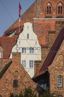 Old houses in the historic center of Lubeck