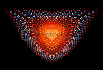 Symbolic diamond heart-shaped  red heart