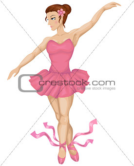 vector illustration of beautiful ballerina