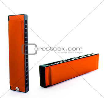 Harmonica On a White background