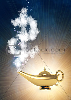 Magic lamp and dollar symbol 