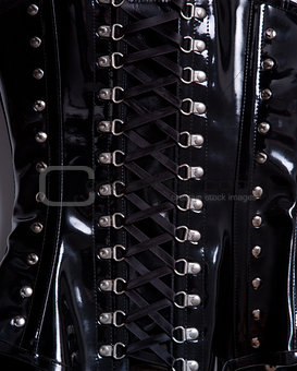 Close-up shot of professional waist training corset 