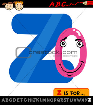 letter z with zero cartoon illustration