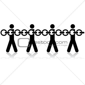 Chained people