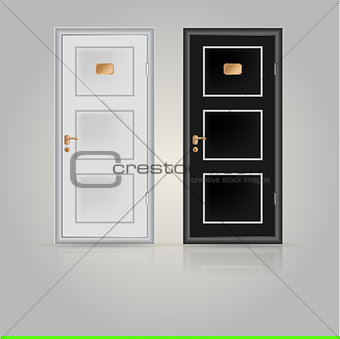 Illustration of closed doors