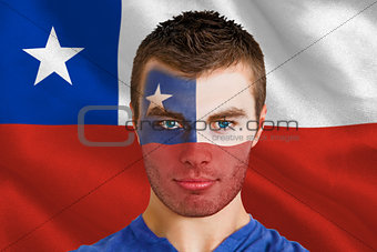 Serious young chile fan with facepaint