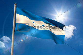 Honduras national flag on flagpole