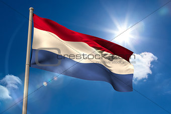 Netherlands national flag on flagpole