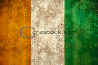 Ivory coast flag in grunge effect