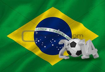 World cup 2014 with brasil flag