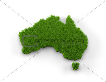 Australia map made of grass