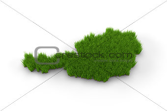 Austria map made of grass
