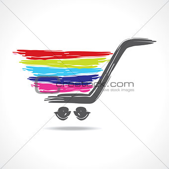 illustration of a paint shopping cart
