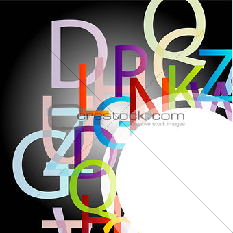 background with colorful alphabets