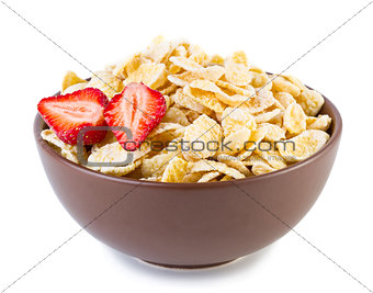Cornflakes with strawberries
