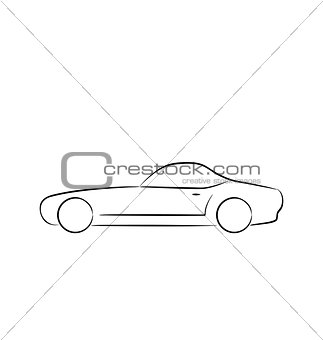 Abstract sport car(profile) isolated on white background