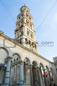Diocletian palace ruins and cathedral bell tower, Split, Croatia