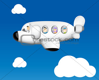 Funny cartoon airplane