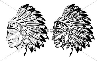 American Indian chief tattoo