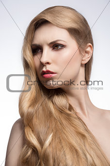 girl with long blonde hair 