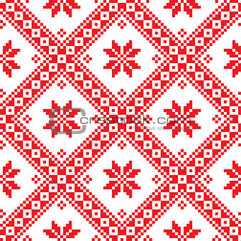 Seamless Ukrainian Slavic folk emboidery pattern