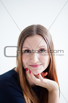 Portrait of happy attractive woman