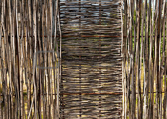 woven wooden fence