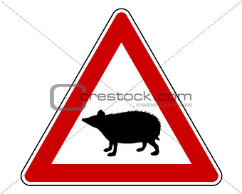 Hedgehog warning sign