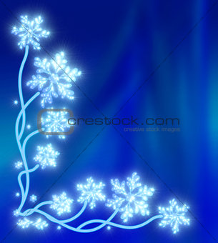 Magic snow tree with snowflakes 