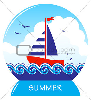 floating sailboat