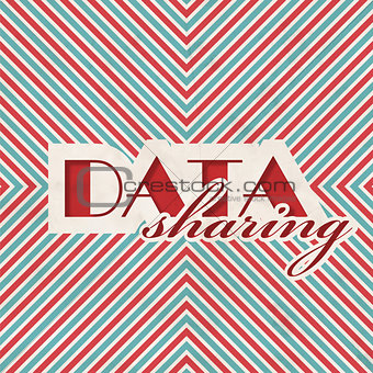 Data Sharing Concept on Striped Background.