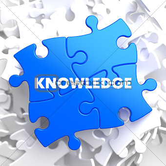 Knowledge Concept on Blue Puzzle.