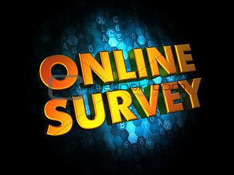 Online Survey Concept on Digital Background.