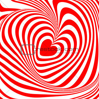 Design heart whirl illusion background