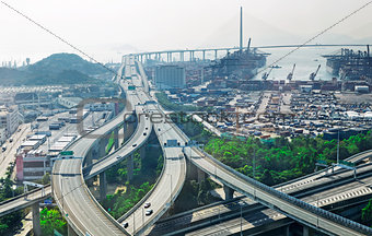 city overpass in HongKong,Asia China 