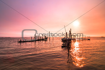 Old dock sunrise