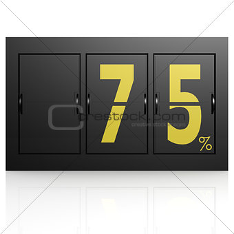 Airport display board 75 percent