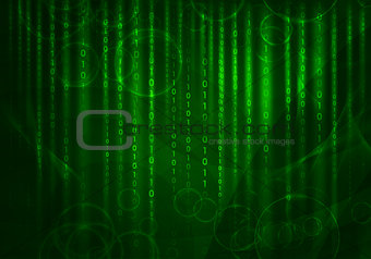 Glowing figures and circles. Hi-tech background