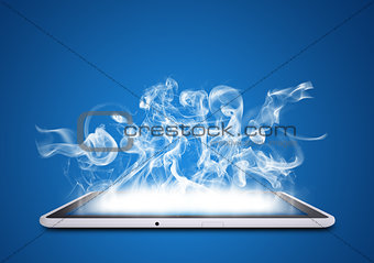 Tablet pc emits white smoke