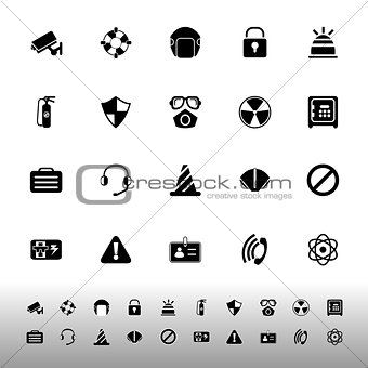 Safety icons on white background