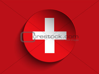 Flag Paper Circle Shadow Button Switzerland